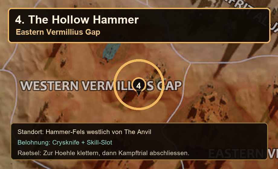 Standortkarte Der hohle Hammer