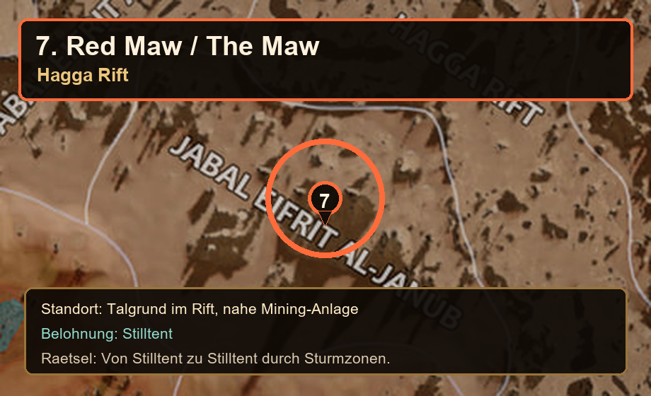 Standortkarte Red Maw Der Schlund